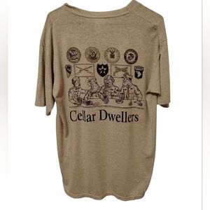 Vintage Military Cellar Dwellers Tee T-Shirt Army Navy Air Force Marine Corps